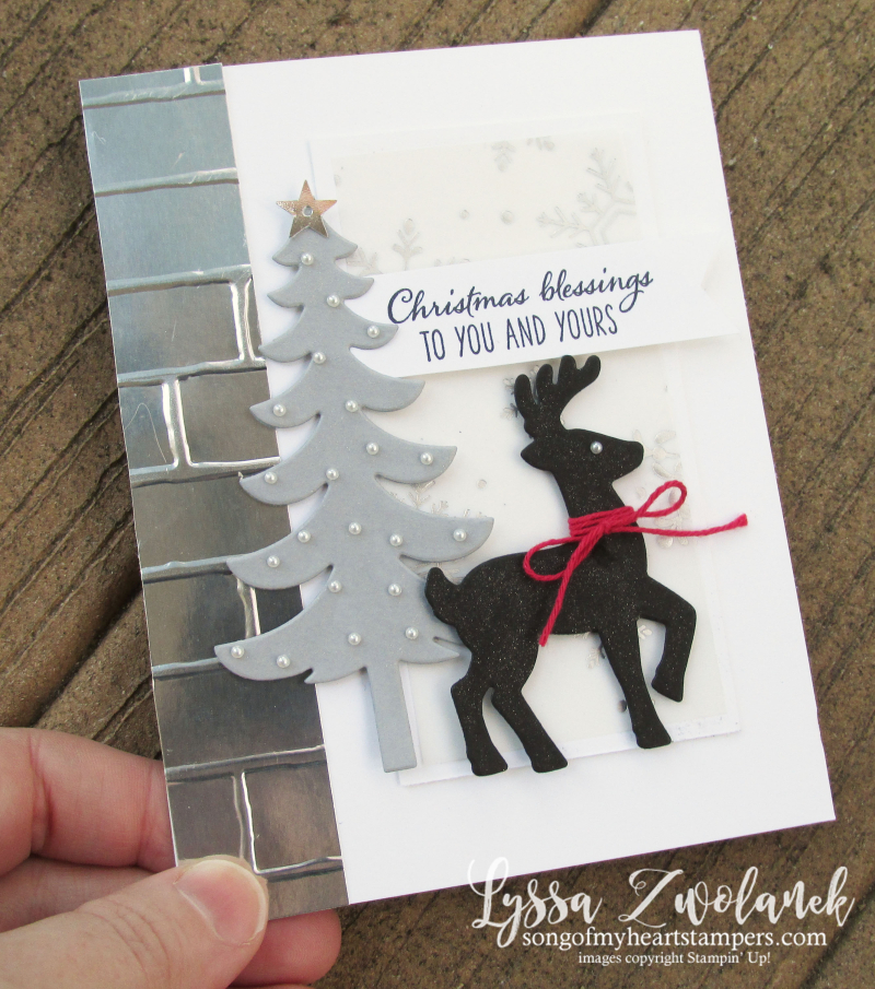 Sleigh ride framelits Christmas holiday card greeting DIY handmade reindeer