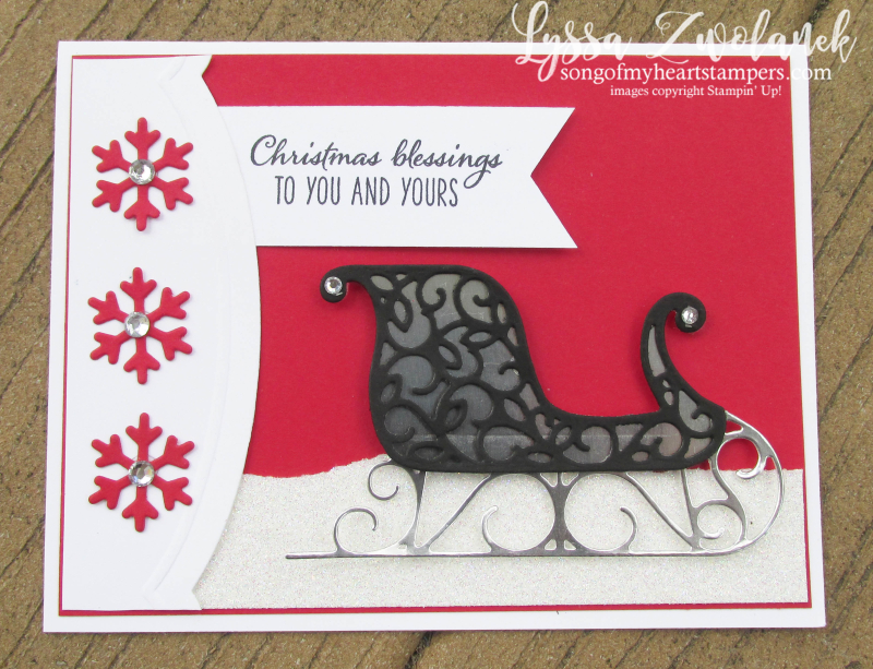 Santa's Sleigh Framelits Thinlets Sizzix Stampin Up DIY Christmas holiday card