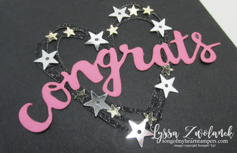 Sunshine Sayings Thinlets Sizzix Stampin Up congrats sequins glitzy project swirly scribbles heart