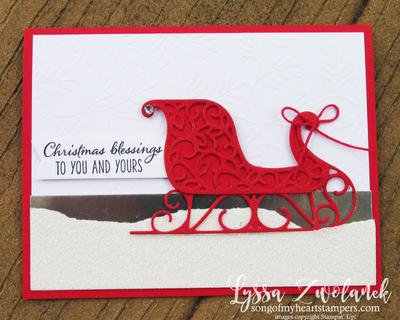 Santa's Sleigh Framelits Stampin Up DIY Christmas holiday card