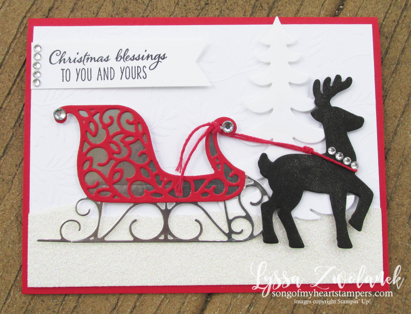 Santa's Sleigh Framelits Stampin Up red DIY Christmas holiday card