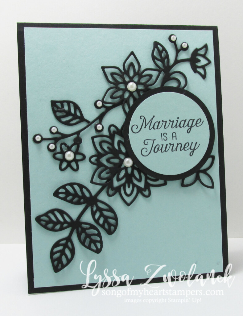 Flourishing phrases flowering thinlets wedding card stampin up