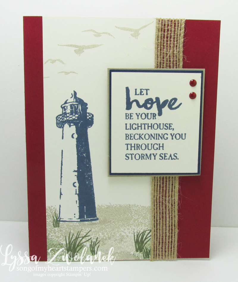 High Tide seashore lighthouse stamp set card segulls ocean Stampin Up