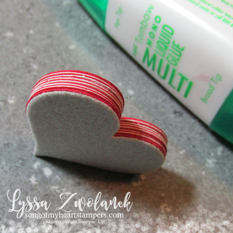 Multilayer heart punches embellishment Tombow Multipurpose Glue Stampin Up Sweetheart punch