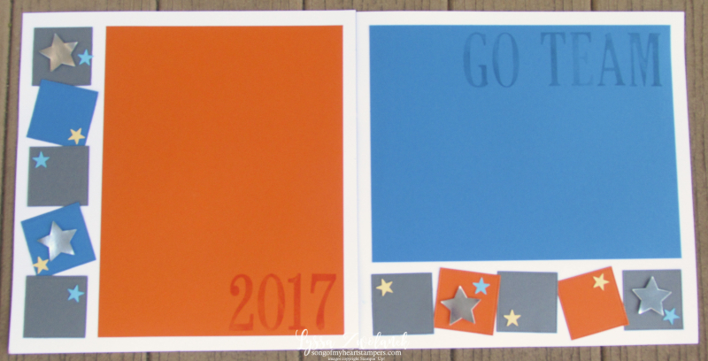 4x4 Scrapbooking Class Go Team You Are a Star sports layout Stampin Up school colors