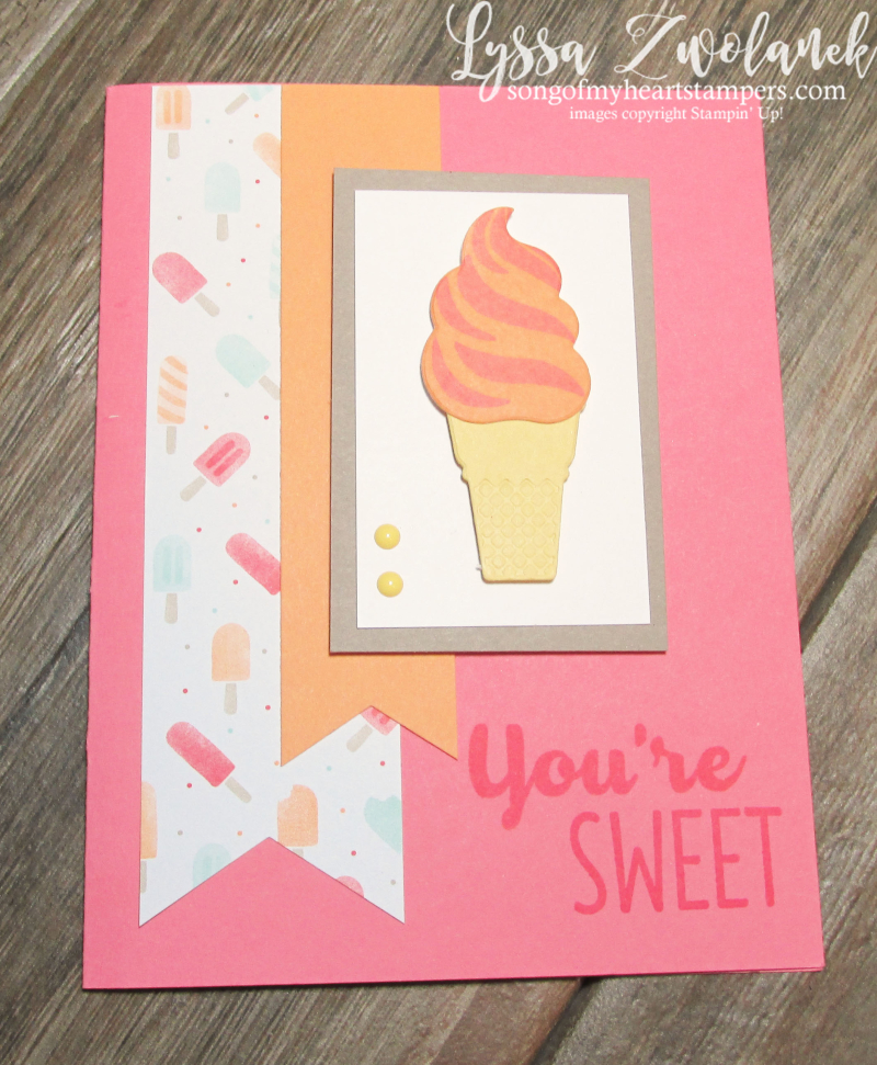 Cool TreatsTasty Ice Cream Popsicle suite sundae cone truck birthday papers Stampin Up cards