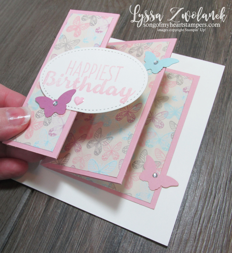 Fanfare Fancy Fold Card stampin up ideas Lyssa song of my heart tutorial