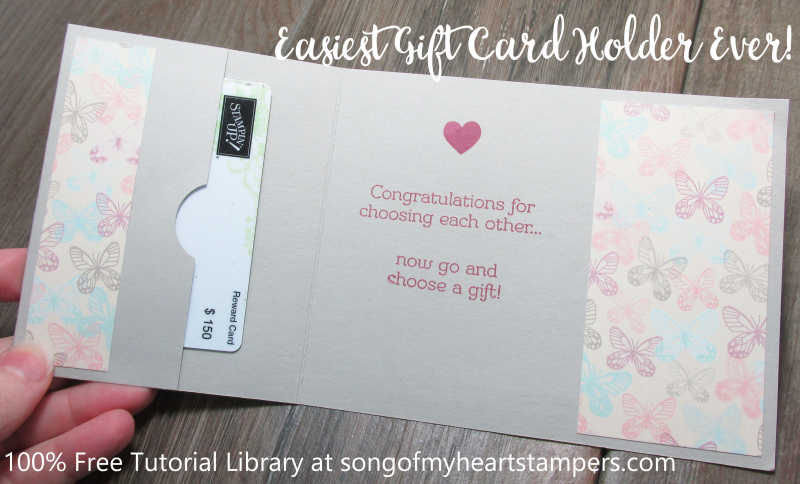 Easiest Gift Card Holder Ever stampin up sale Lyssa song of my heart tutorial