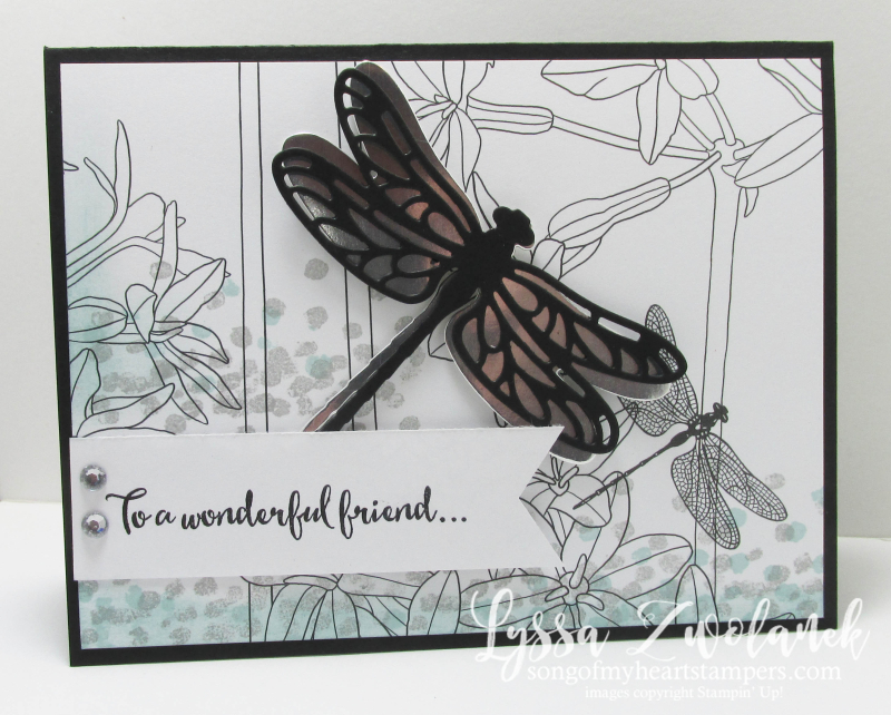 Dragonfly dreams Stampin Up inside Lines designer Series paper SAB 2017