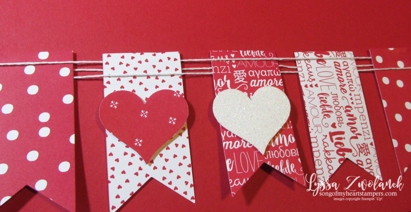 Valentine Scrapbook Layout Heart Banner double page spread scrapbooking