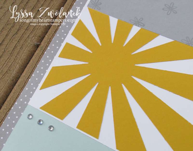 Sunshine starburst sunburst scrapbook pages layout stampin up