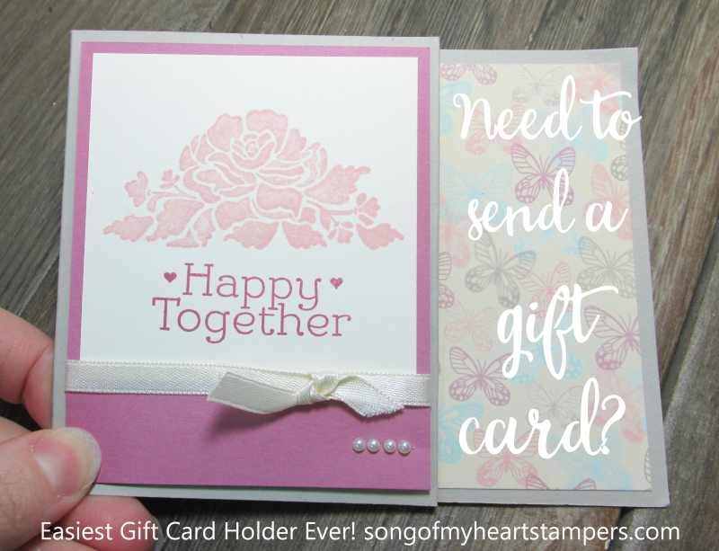 Easiest Gift Card Holder Ever stampin up fancy fold Lyssa song of my heart tutorial