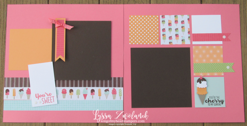 Tasty Cool Treats ice cream sweet scrapbook pages layout stampin up