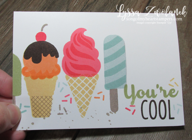 Cool Tasty Treats Ice Cream Cone Sundae Popsicle Stampin Up stamp set card rubber stamps