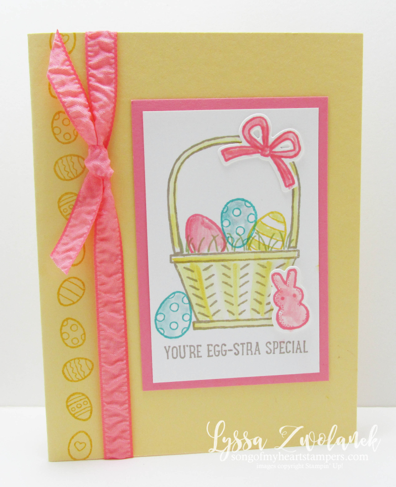 Basket Builders Easter baskets peeps peep chick eggs egg Stampin Up spring Lyssa card