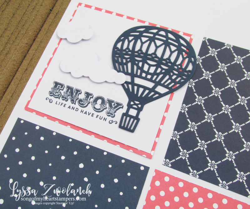 Up and Away hot air balloon pages scrapbook scrapbooking stampin up sizzix Lyssa papers 12x12