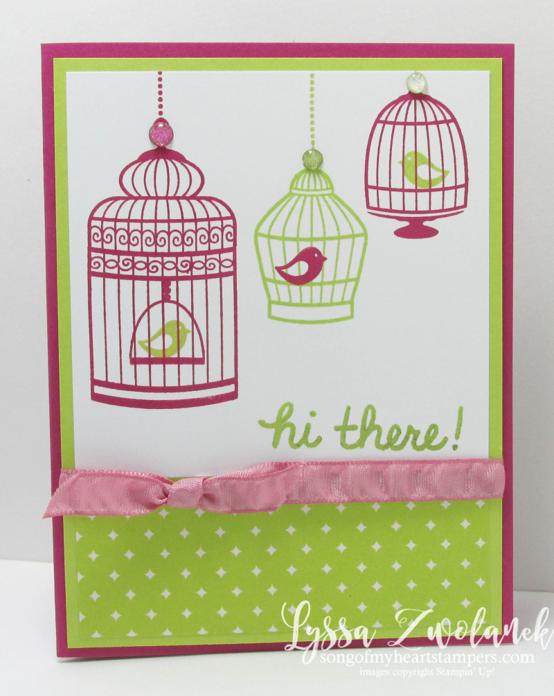 Birdcage Builder stampin up bird cage rubber stamping techniques Lyssa cardmaking