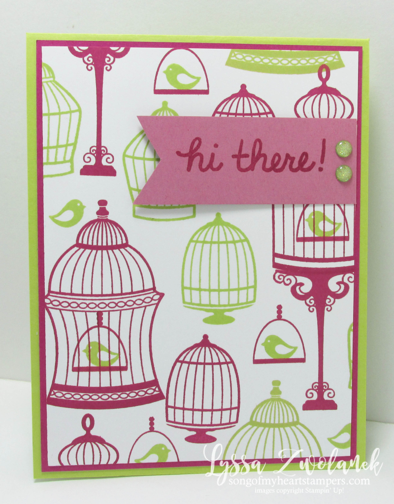 Birdcage Builder stampin up bird cage rubber stamping lemon lime Lyssa cardmaking