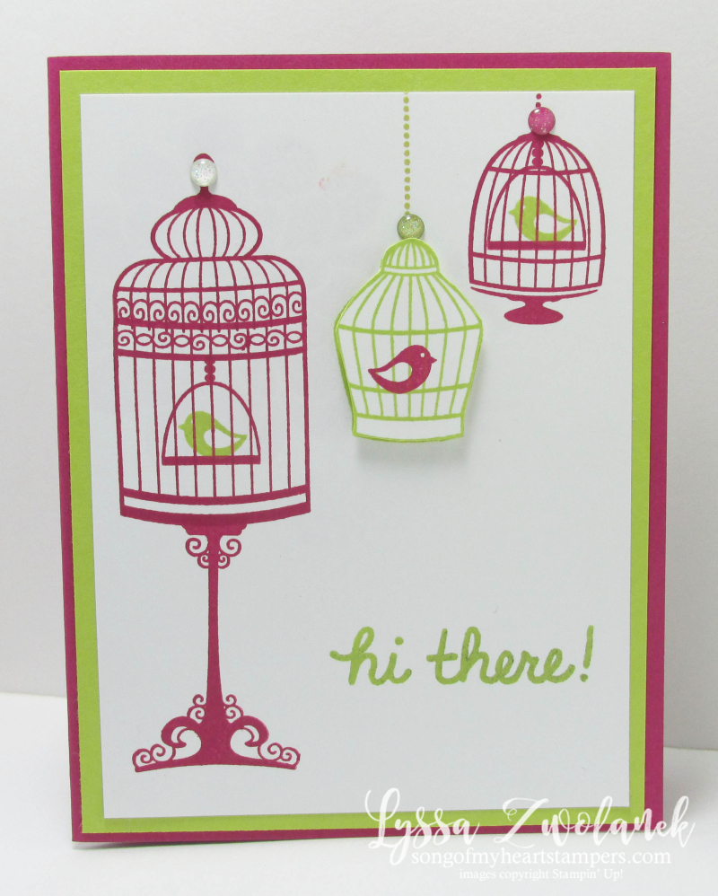 Birdcage Builder stampin up bird cage rubber stamping DIY techniques Lyssa cardmaking