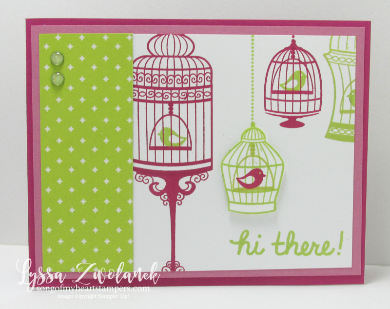 Birdcage Builder stampin up bird cage rubber stamping lemon lime berry Lyssa cardmaking