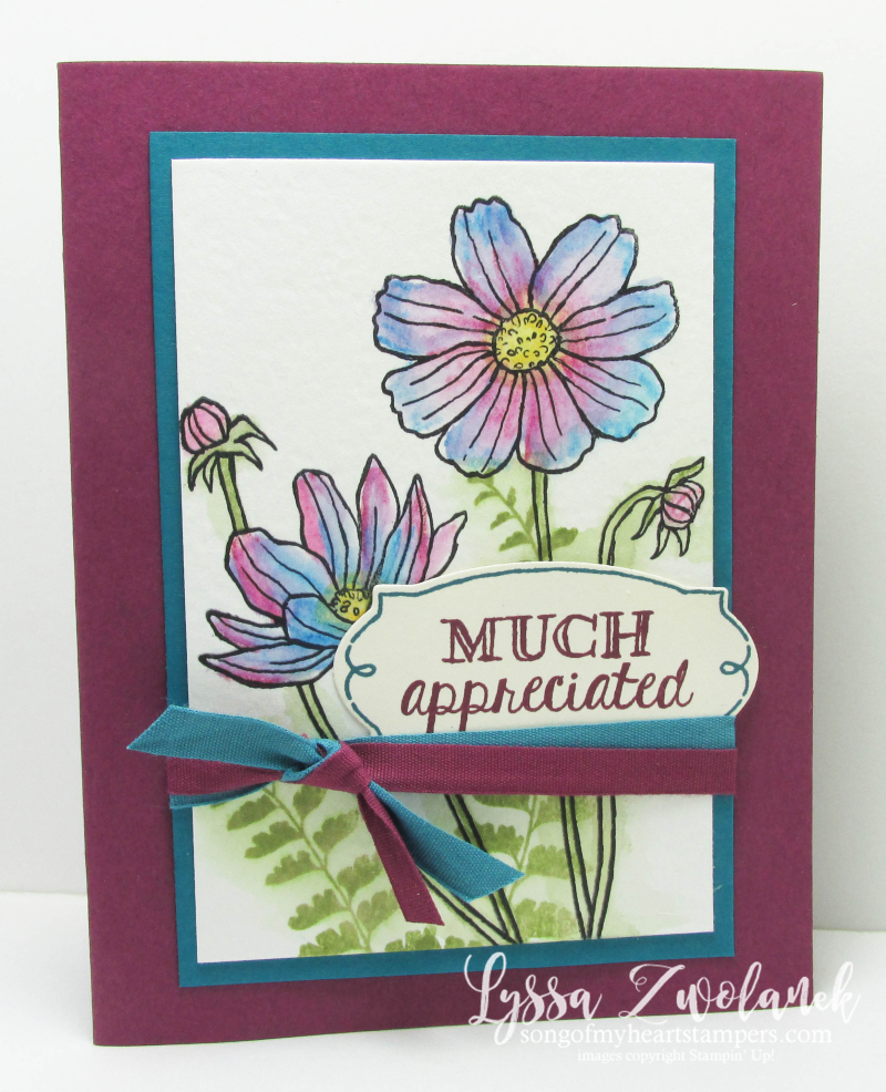 Helping Me Grow Stampin Up rubber stamps cardmaking Lyssa floral watercoloring techniques