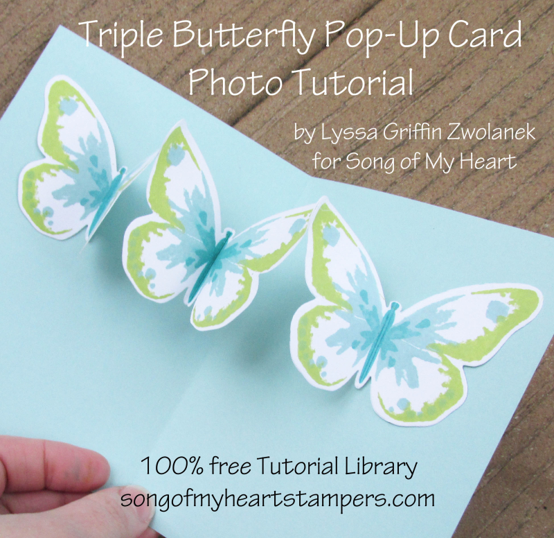 Triple Butterfly Pop Up Card tutorial Lyssa Stampin Up technique rubber stamping card ideas