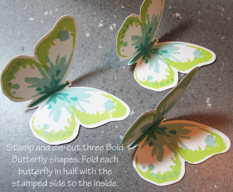 Triple Butterfly Pop Up Card free tutorial Lyssa Stampin Up technique bold butterflies rubber stamping card ideas