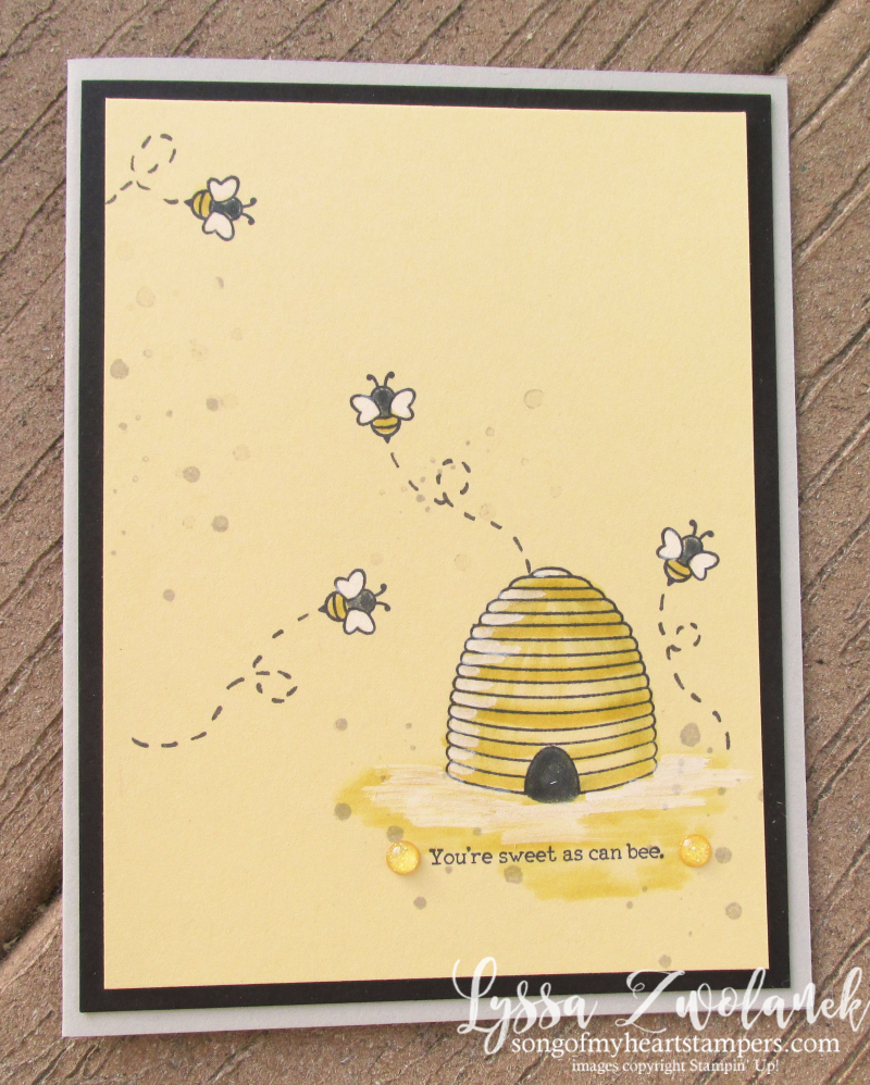 Shooting Star honeybee hive honey bee spinner slider technique cardmaking Stampin Up Lyssa