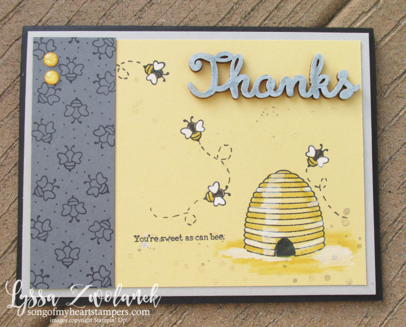 Shooting Star honeybee hive honey bee spinner slider technique DIY card Stampin Up Lyssa