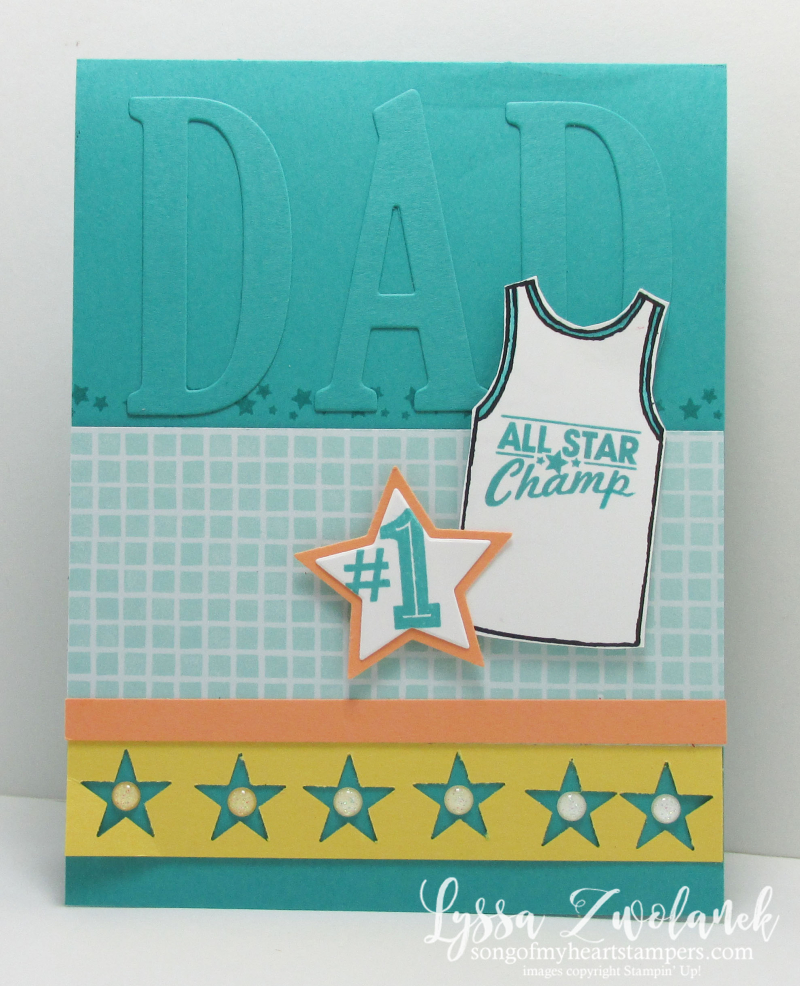 Custom Tee tshirt Fathers Day card masculine guy cards champ sports Stampin Up Rad Dad