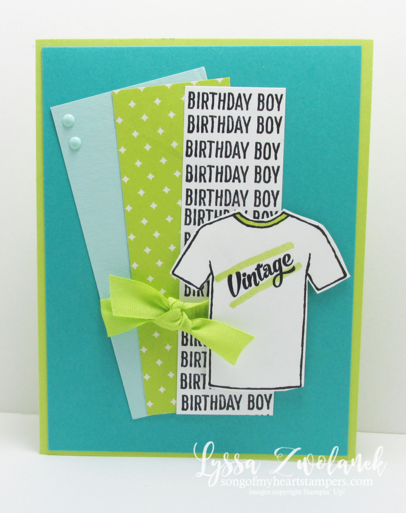 Custom Tee tshirt Fathers Day card masculine guy cards vintage birthday Stampin Up Rad Dad