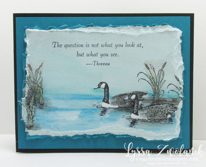 Moon Lake Canadian Geese waterfowl river masculne guy card Stampin Up with Lyssa