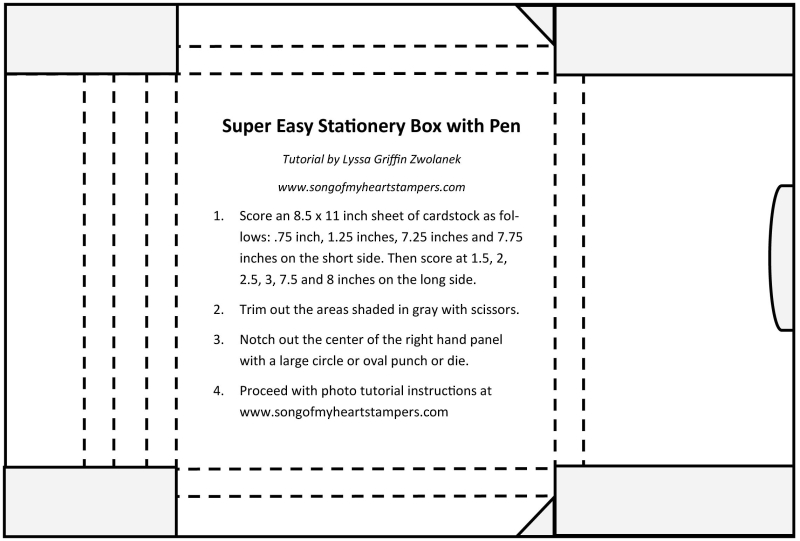 Super Easy Stationery Box with Pen Tutorial Song of My Heart Stampers Stampin Up