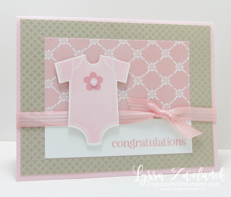 Something for Baby onesie card framelits sizzix Stampin up pink shower Lyssa new sale