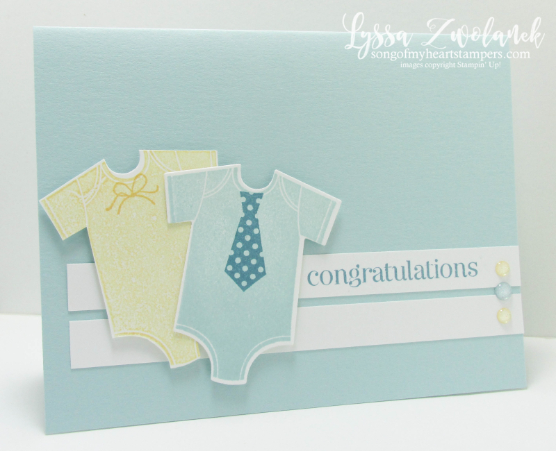 Something for Baby onesie card framelits sizzix Stampin up gender reveal shower Lyssa new sale