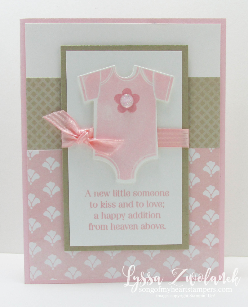 Something for Baby onesie card framelits sizzix Stampin up reveal gender girl boy shower Lyssa new sale