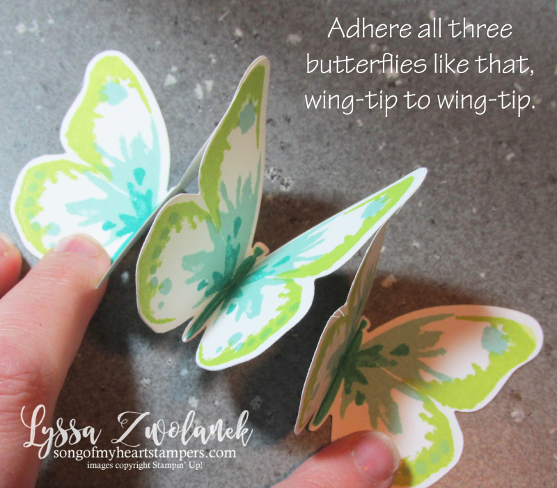 Triple Butterfly Pop Up Card tutorial Lyssa Stampin Up technique bold butterflies stamping card ideas