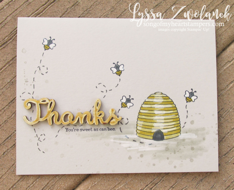 Shooting Star honeybee hive honey bee spinner slider technique card Stampin Up Lyssa