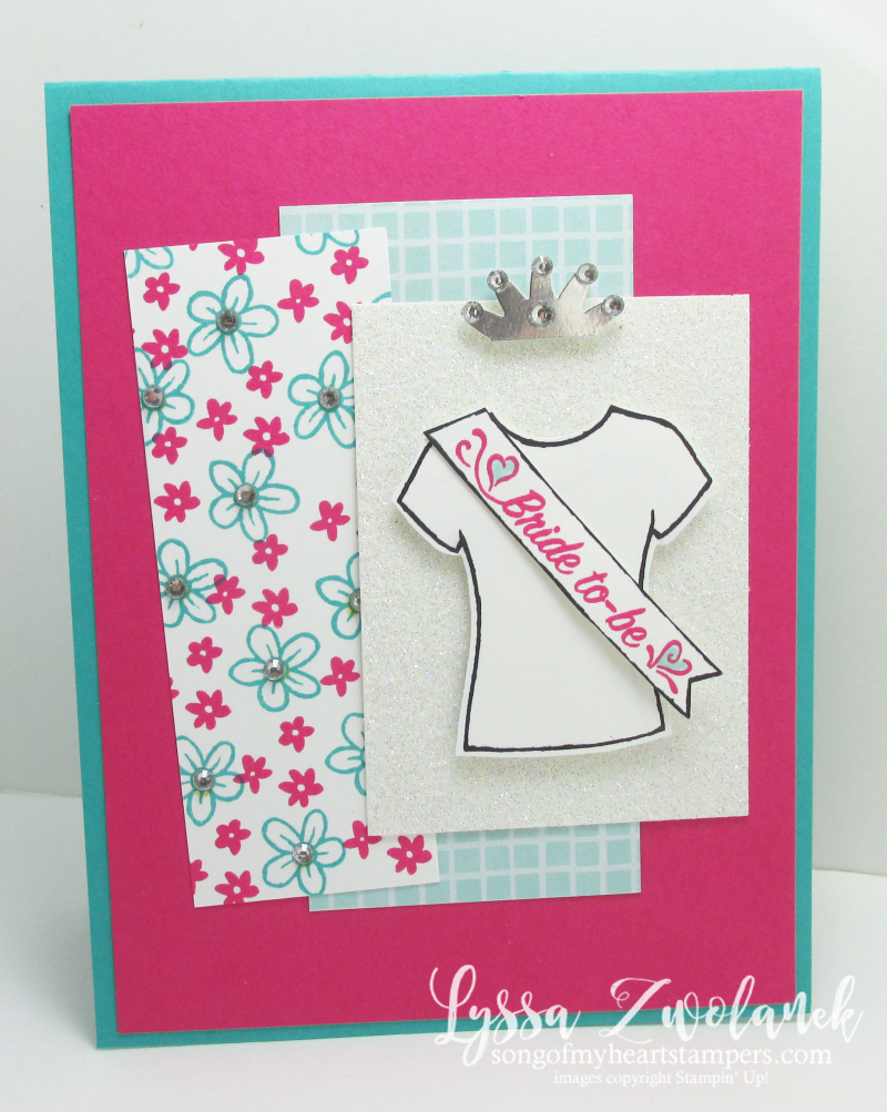 Custom Tee tshirt bachelorette party bride to be shower card Stampin Up Lyssa