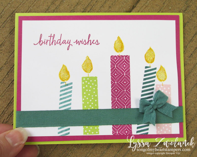 Build A Birthday Card Stampin Up candles cake washi new incolors Lyssa Lime Berry Tranquil