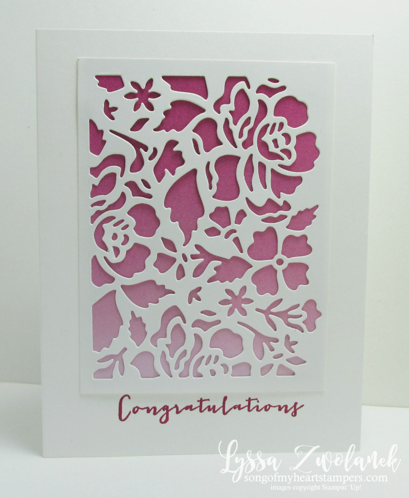 Timeless Love anniversary card Stampin Up Color Theory Papers ombre Floral Detailed Thinlet