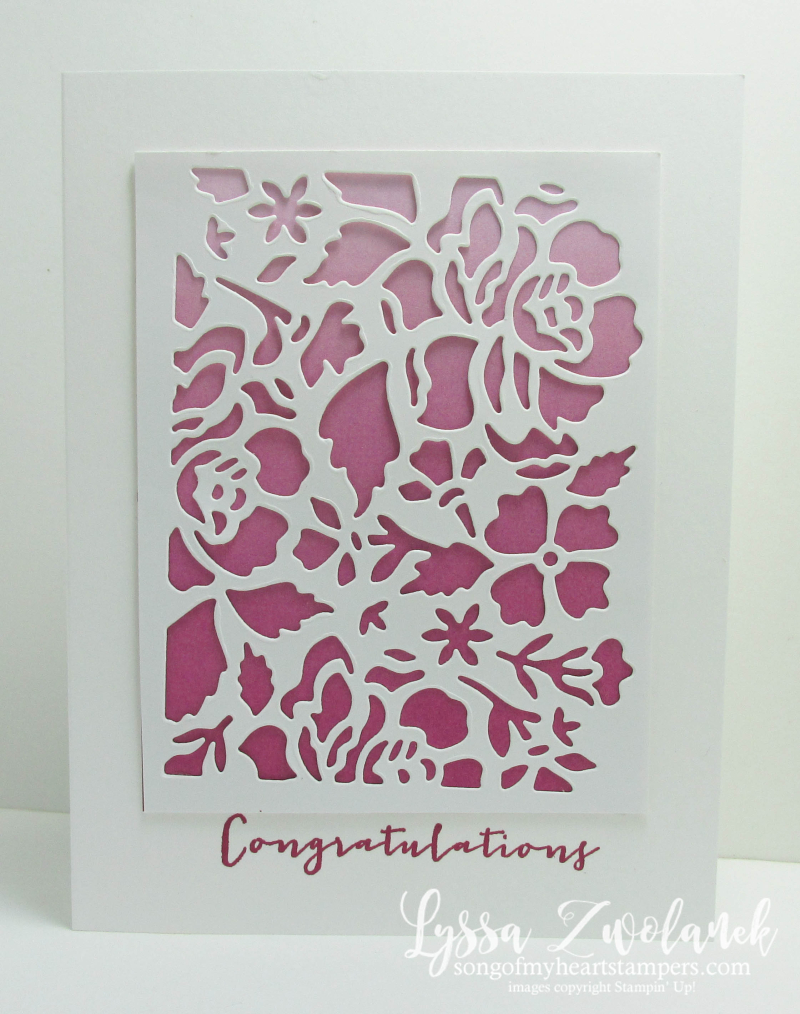 Timeless Love anniversary card Stampin Up Color Theory Papers ombre berry burst Floral Detailed Thinlet