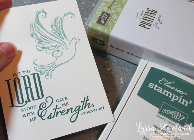 Strength and Prayers stampin up Scripture stamp set dove verse praying for you Bible Lyssa