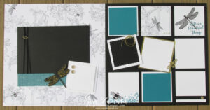 Dragonfly Dreams 12×12 scrapbook layout pages