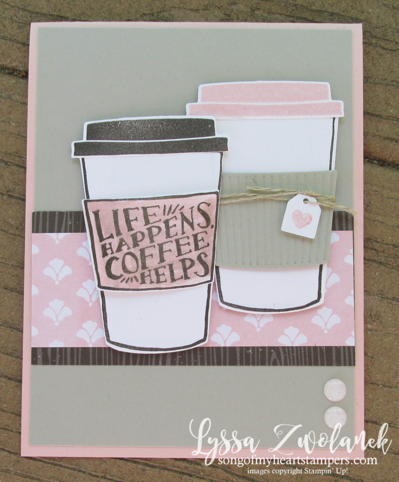 Coffee Bean Cafe Break Time scrapbooking papers DIY cardmaking cup Stampin Up shop with Lyssa