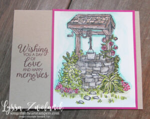 Bright Wishes anniversary wishing well card