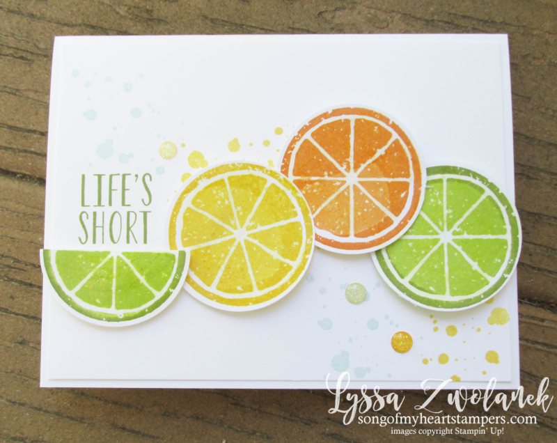 Citrus Lemon Lime Twist Orange Slices Zest Squeeze chuck back Stampin Up techniques punches