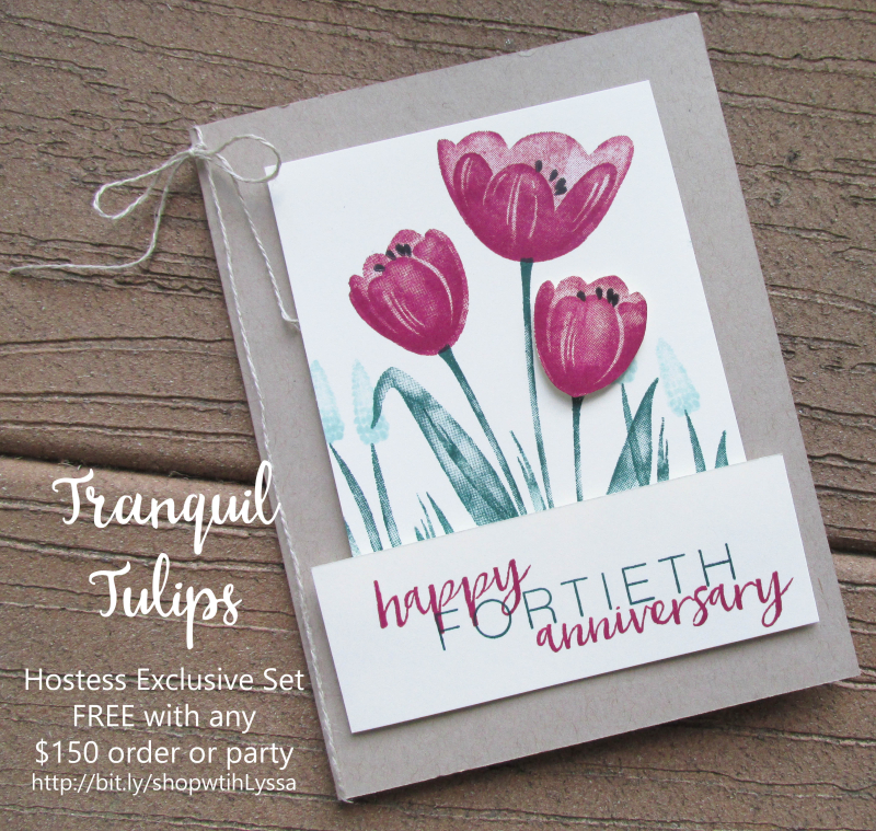 Tranquil Tulips Stampin Up shop with Lyssa hostess exclusive watercoloring techniques layouts