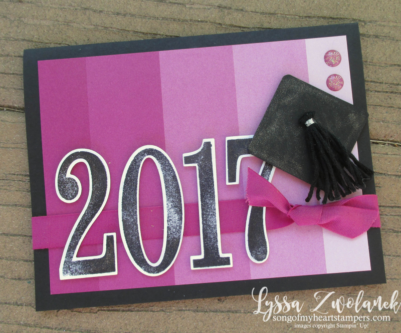 Graduation card grad cap happy congratulations stampin up ideas ombre color theory  punch art Lyssa