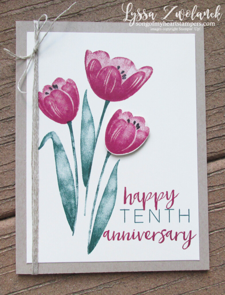 Tranquil Tulips Stampin Up shop with Lyssa hostess exclusive tulip anniversary layouts